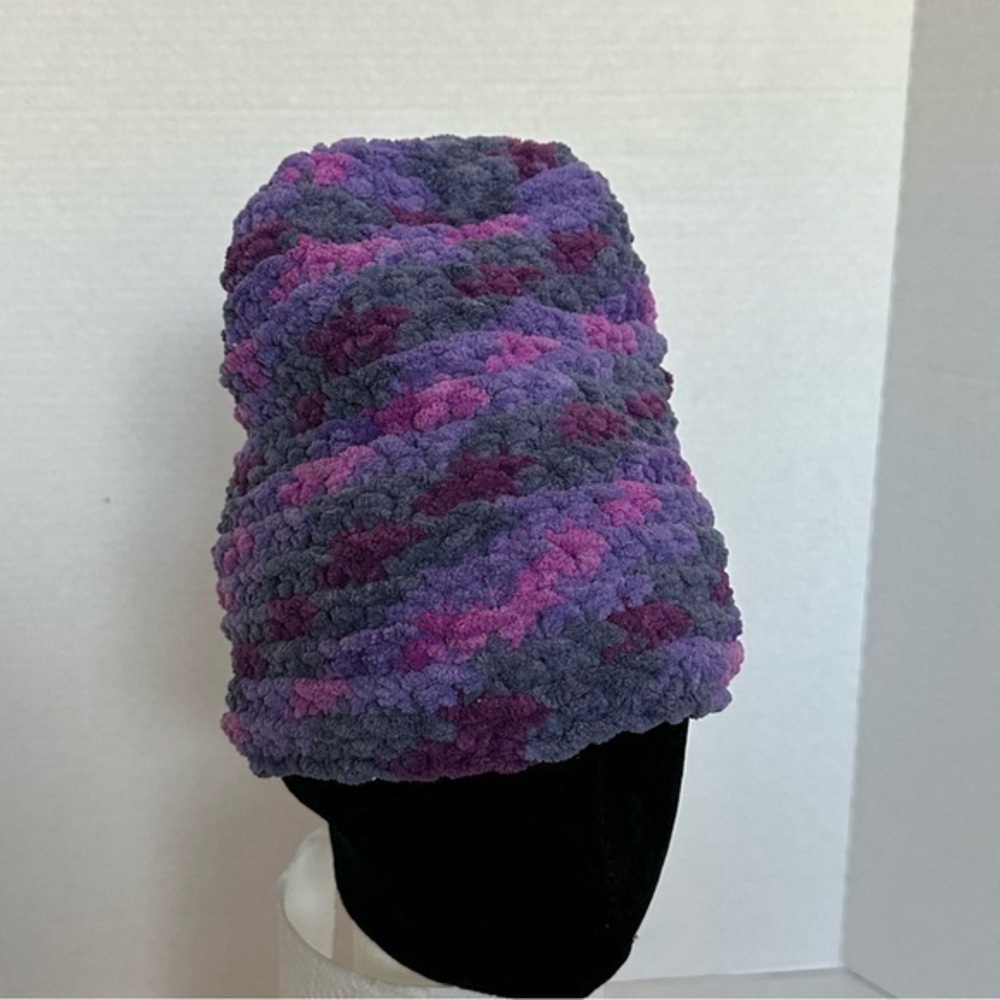 Etsy handmade Purple and Pink Spiral Patterned beanie Hat